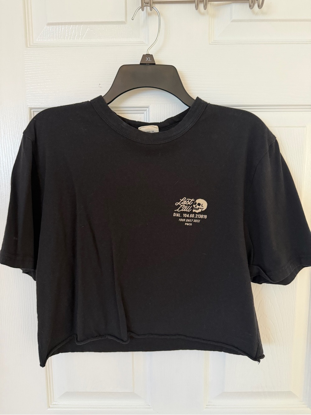 P&Co Black Cropped Graphic Tee